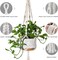 3-Pack Macrame Plant Hangers Indoor Hanging Planters with 3 Hooks, Boho Home Decor, Sizes 46", 41", and 34", Ivory (Pots Not Included)
